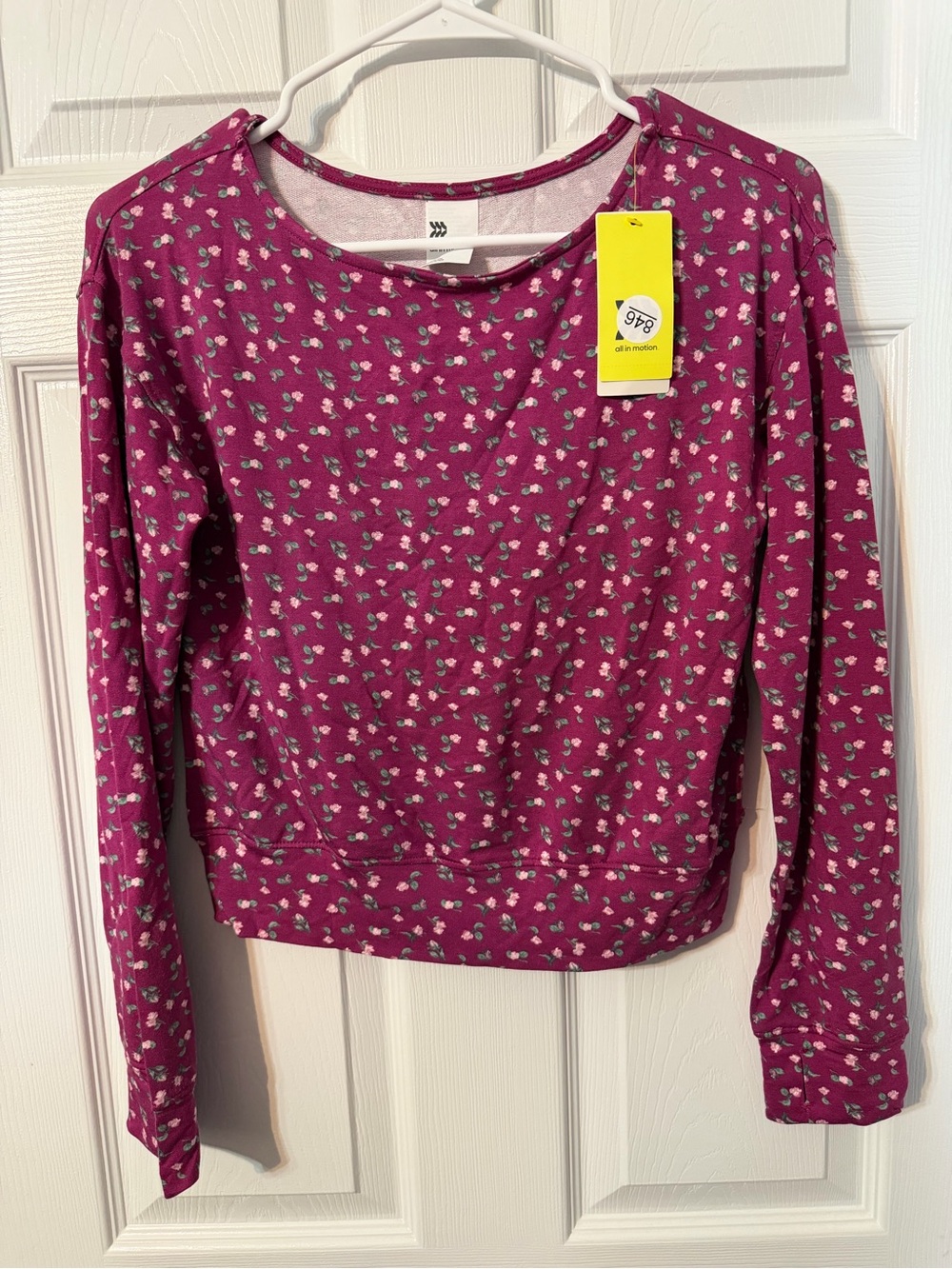 all in motion Magenta Floral Long Sleeve Crewneck Top